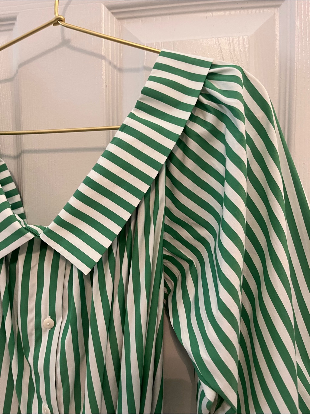 Mr. Larkin Green & White Striped Belted Midi Dress — image 6 of 8